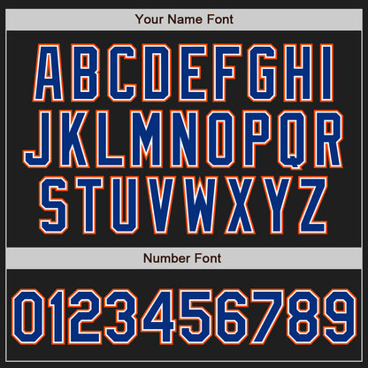 Custom Black Royal-Orange Authentic Raglan Sleeves Baseball Jersey - Sky-Custom