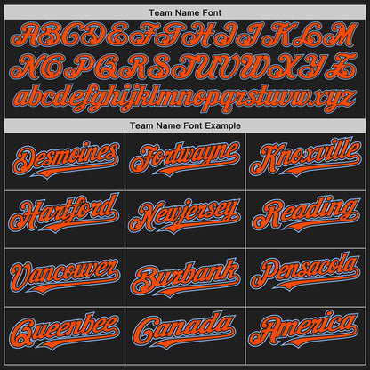 Custom Black Orange-Light Blue Authentic Raglan Sleeves Baseball Jersey - Sky-Custom