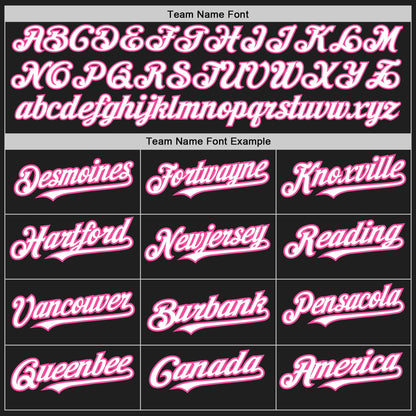Custom Black White-Pink Authentic Raglan Sleeves Baseball Jersey - Sky-Custom