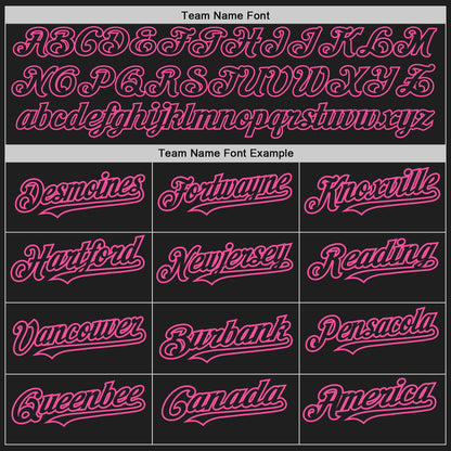 Custom Black Pink Authentic Raglan Sleeves Baseball Jersey - Sky-Custom