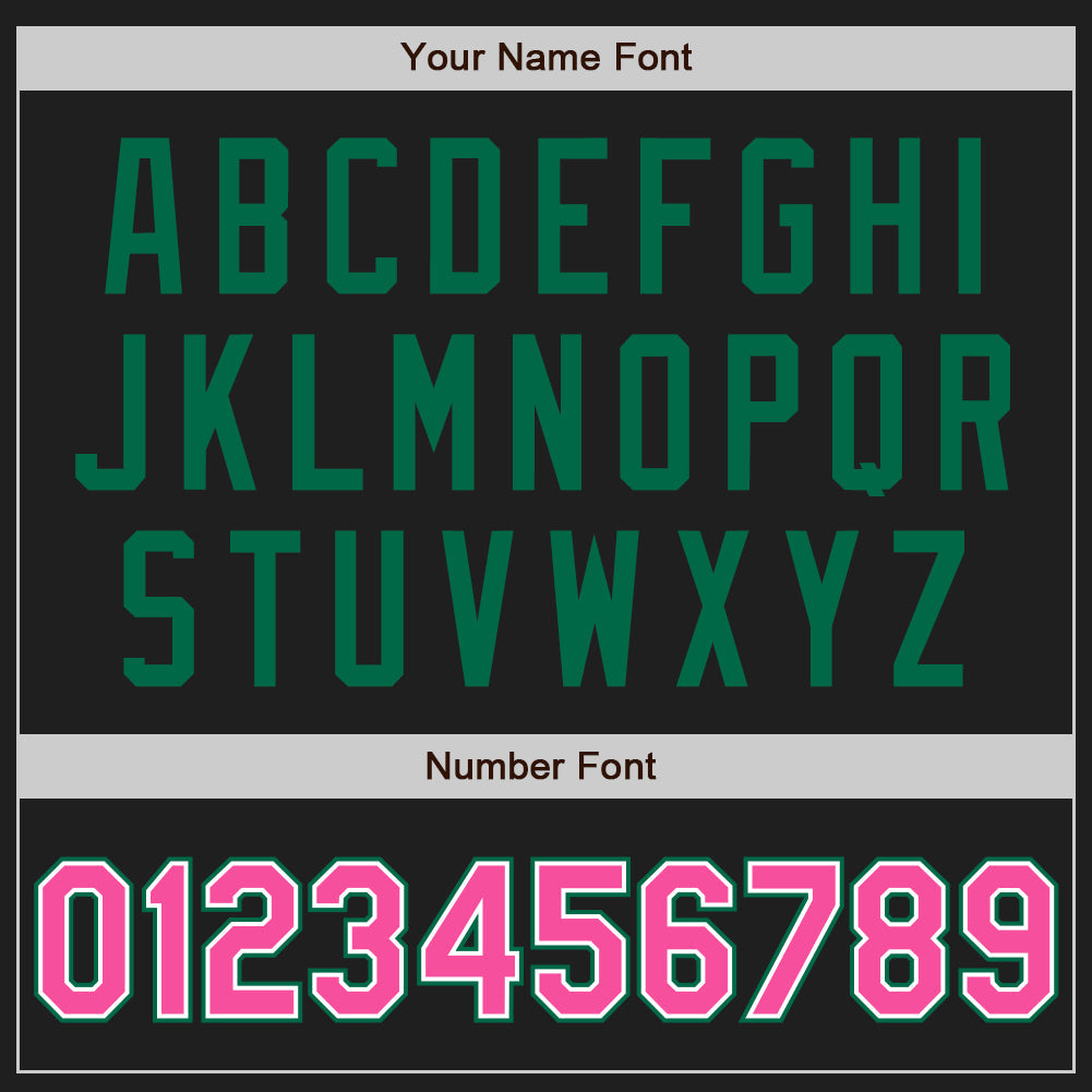 Custom Black Pink-Kelly Green Authentic Raglan Sleeves Baseball Jersey - Sky-Custom