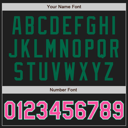 Custom Black Pink-Kelly Green Authentic Raglan Sleeves Baseball Jersey - Sky-Custom