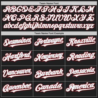 Custom Black White Gray-Red Authentic Raglan Sleeves Baseball Jersey - Sky-Custom