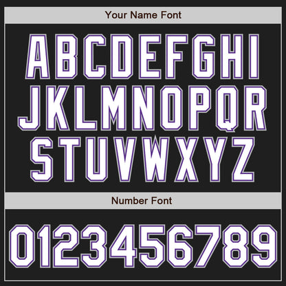 Custom Black White Gray-Purple Authentic Raglan Sleeves Baseball Jersey - Sky-Custom