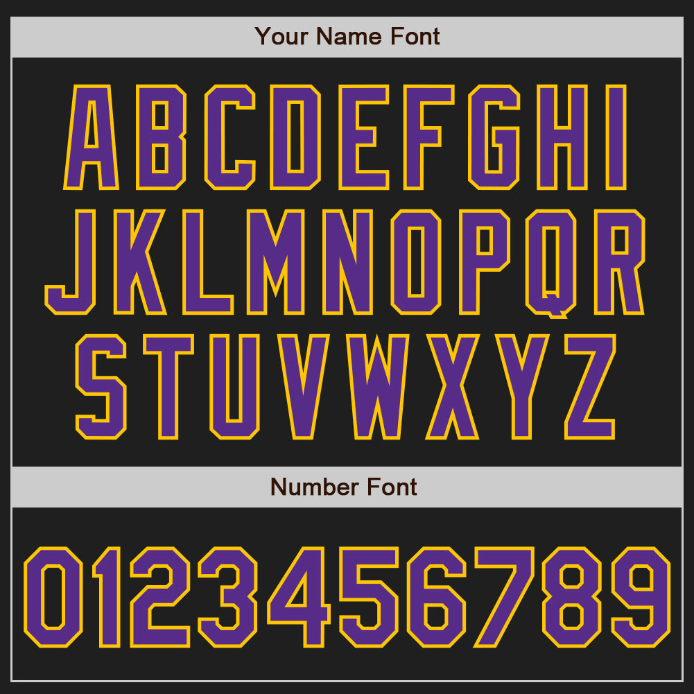 Custom Black Purple-Yellow Authentic Raglan Sleeves Baseball Jersey - Sky-Custom