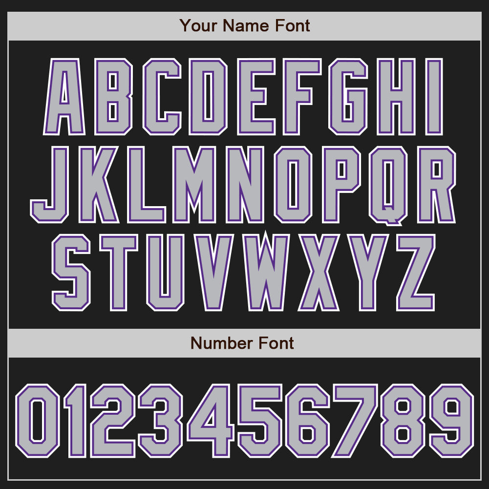 Custom Black Gray-Purple Authentic Raglan Sleeves Baseball Jersey - Sky-Custom