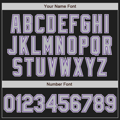 Custom Black Gray-Purple Authentic Raglan Sleeves Baseball Jersey - Sky-Custom