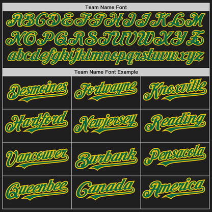Custom Black Kelly Green-Yellow Authentic Raglan Sleeves Baseball Jersey - Sky-Custom