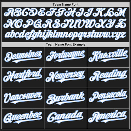 Custom Black White-Light Blue Authentic Raglan Sleeves Baseball Jersey - Sky-Custom