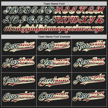 Custom Black Vintage USA Flag-Cream Authentic Raglan Sleeves Baseball Jersey - Sky-Custom