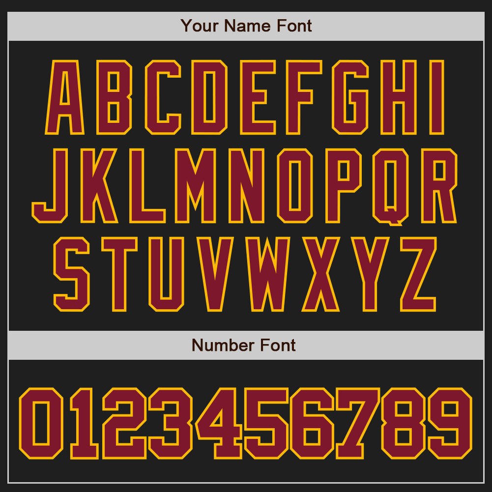 Custom Black Crimson-Gold Authentic Raglan Sleeves Baseball Jersey - Sky-Custom