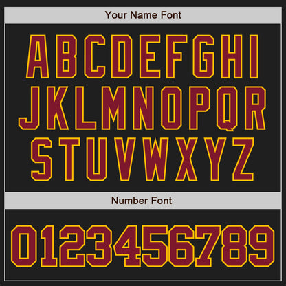 Custom Black Crimson-Gold Authentic Raglan Sleeves Baseball Jersey - Sky-Custom