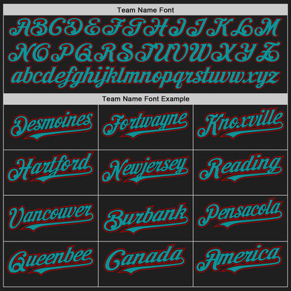 Custom Black Teal-Red Authentic Raglan Sleeves Baseball Jersey - Sky-Custom