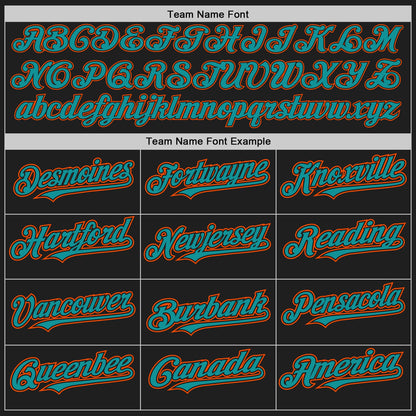 Custom Black Teal-Orange Authentic Raglan Sleeves Baseball Jersey - Sky-Custom
