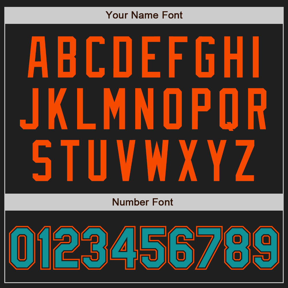 Custom Black Teal-Orange Authentic Raglan Sleeves Baseball Jersey - Sky-Custom