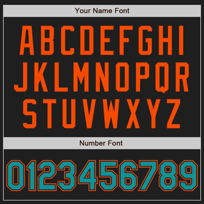 Custom Black Teal-Orange Authentic Raglan Sleeves Baseball Jersey - Sky-Custom