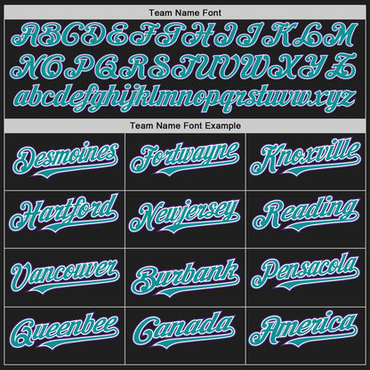 Custom Black Teal-Purple Authentic Raglan Sleeves Baseball Jersey - Sky-Custom