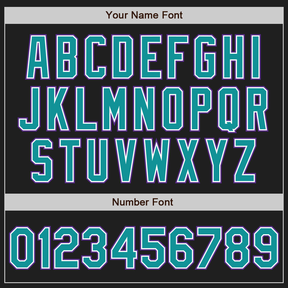 Custom Black Teal-Purple Authentic Raglan Sleeves Baseball Jersey - Sky-Custom