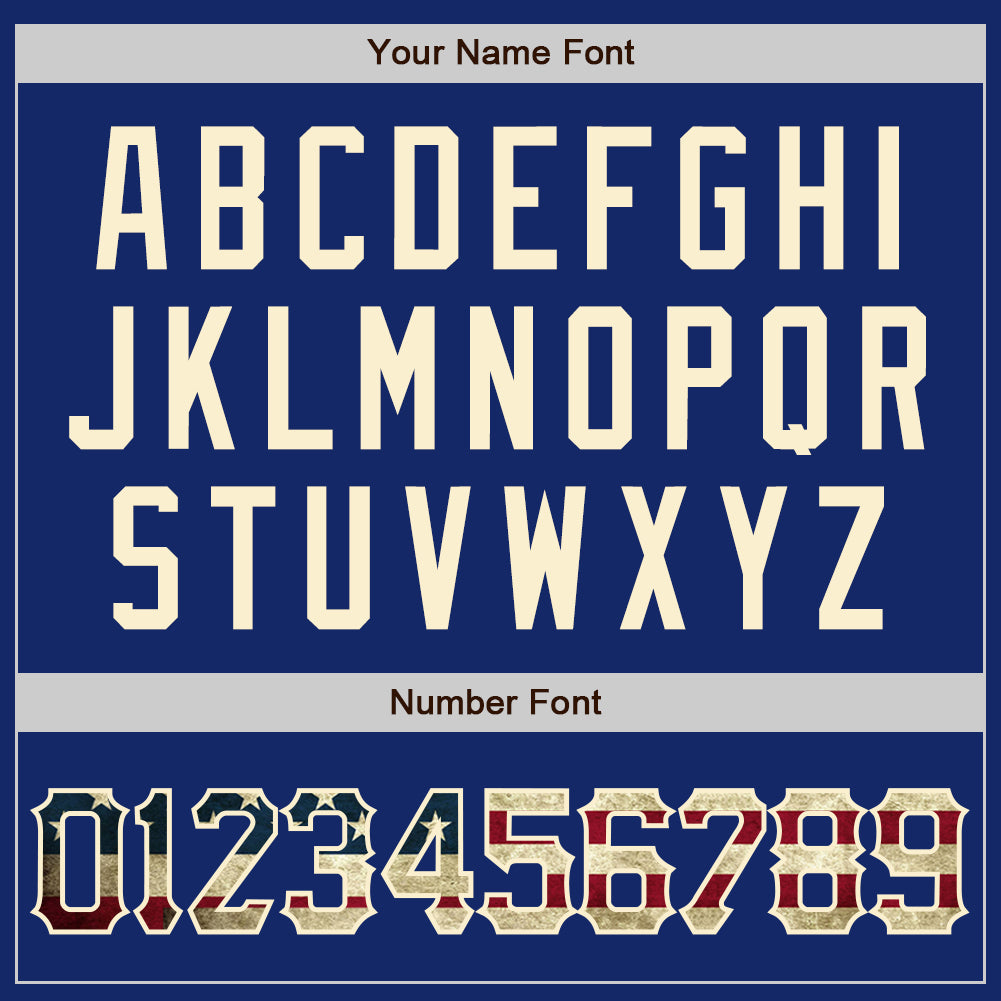 Custom Royal Vintage USA Flag-Cream Authentic Raglan Sleeves Baseball Jersey - Sky-Custom