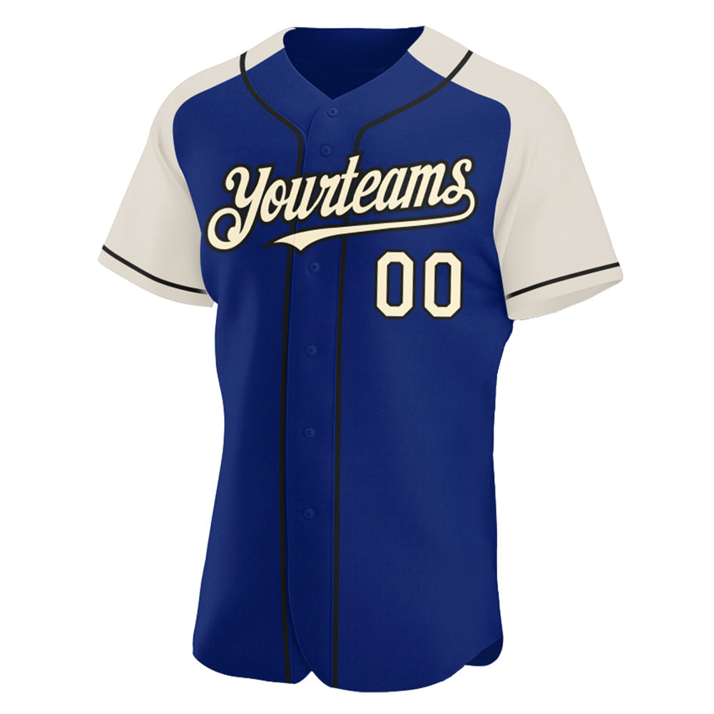 Custom Royal Cream-Black Authentic Raglan Sleeves Baseball Jersey - Sky-Custom