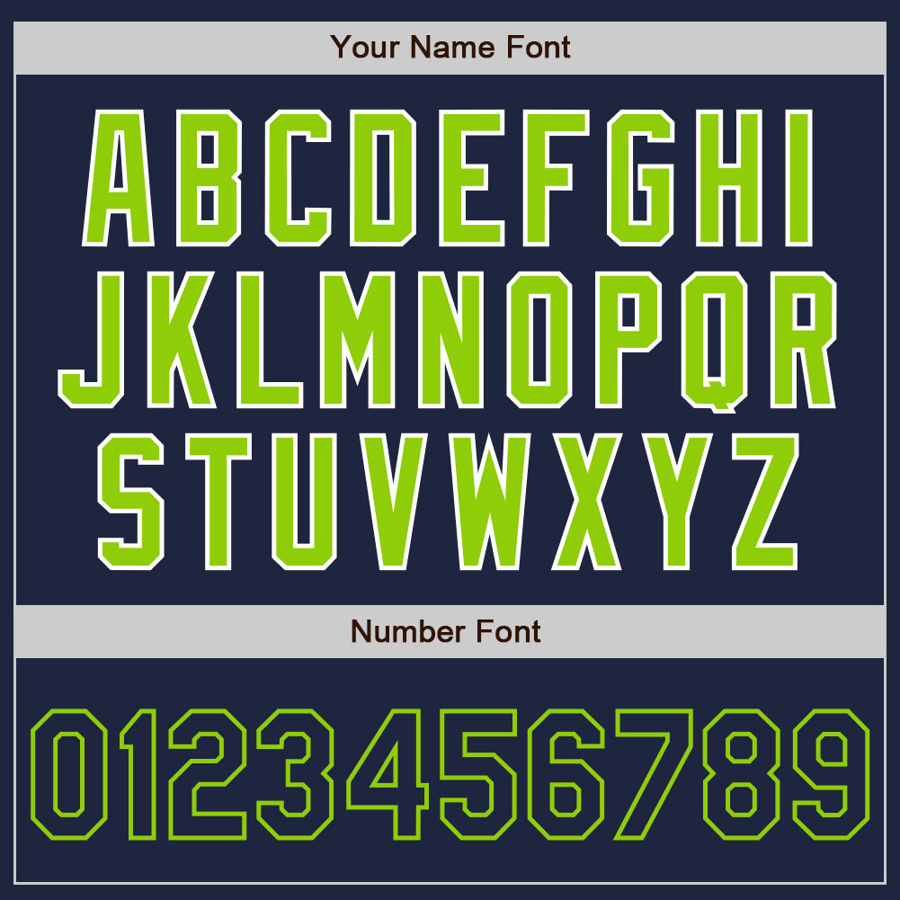 Custom Navy White-Neon Green Authentic Raglan Sleeves Baseball Jersey - Sky-Custom