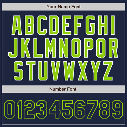 Custom Navy White-Neon Green Authentic Raglan Sleeves Baseball Jersey - Sky-Custom