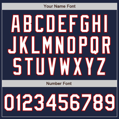 Custom Navy White-Red Authentic Raglan Sleeves Baseball Jersey - Sky-Custom