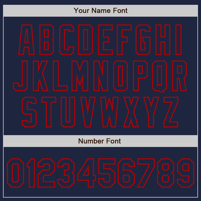 Custom Navy Red Authentic Raglan Sleeves Baseball Jersey - Sky-Custom