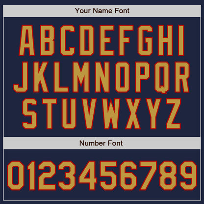 Custom Navy Old Gold-Red Authentic Raglan Sleeves Baseball Jersey - Sky-Custom