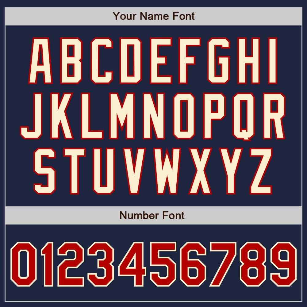 Custom Navy Red-Cream Authentic Raglan Sleeves Baseball Jersey - Sky-Custom