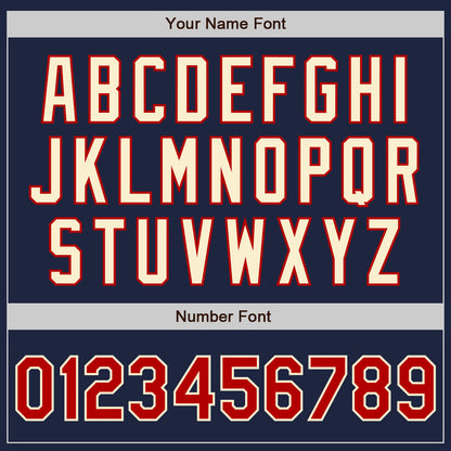 Custom Navy Red-Cream Authentic Raglan Sleeves Baseball Jersey - Sky-Custom