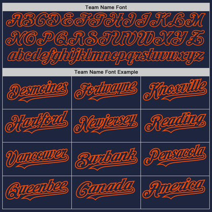 Custom Navy Orange Authentic Raglan Sleeves Baseball Jersey - Sky-Custom