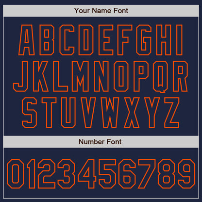 Custom Navy Orange Authentic Raglan Sleeves Baseball Jersey - Sky-Custom