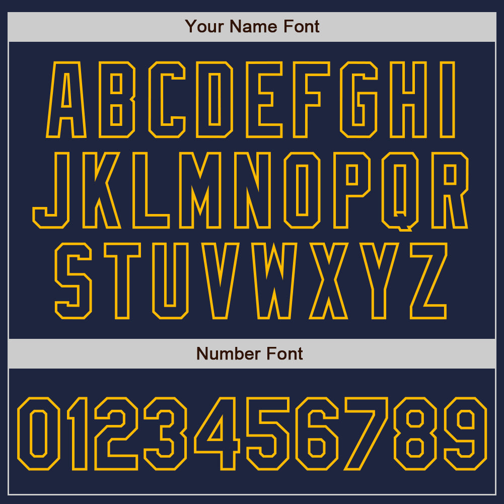 Custom Navy Gold Authentic Raglan Sleeves Baseball Jersey - Sky-Custom