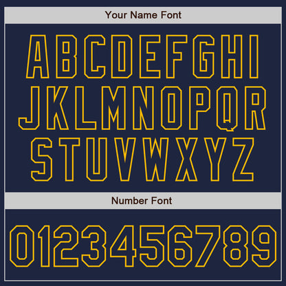 Custom Navy Gold Authentic Raglan Sleeves Baseball Jersey - Sky-Custom