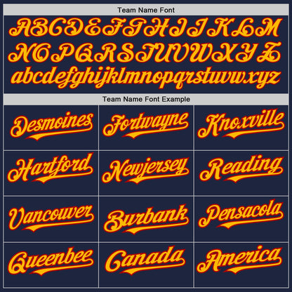 Custom Navy Gold-Red Authentic Raglan Sleeves Baseball Jersey - Sky-Custom