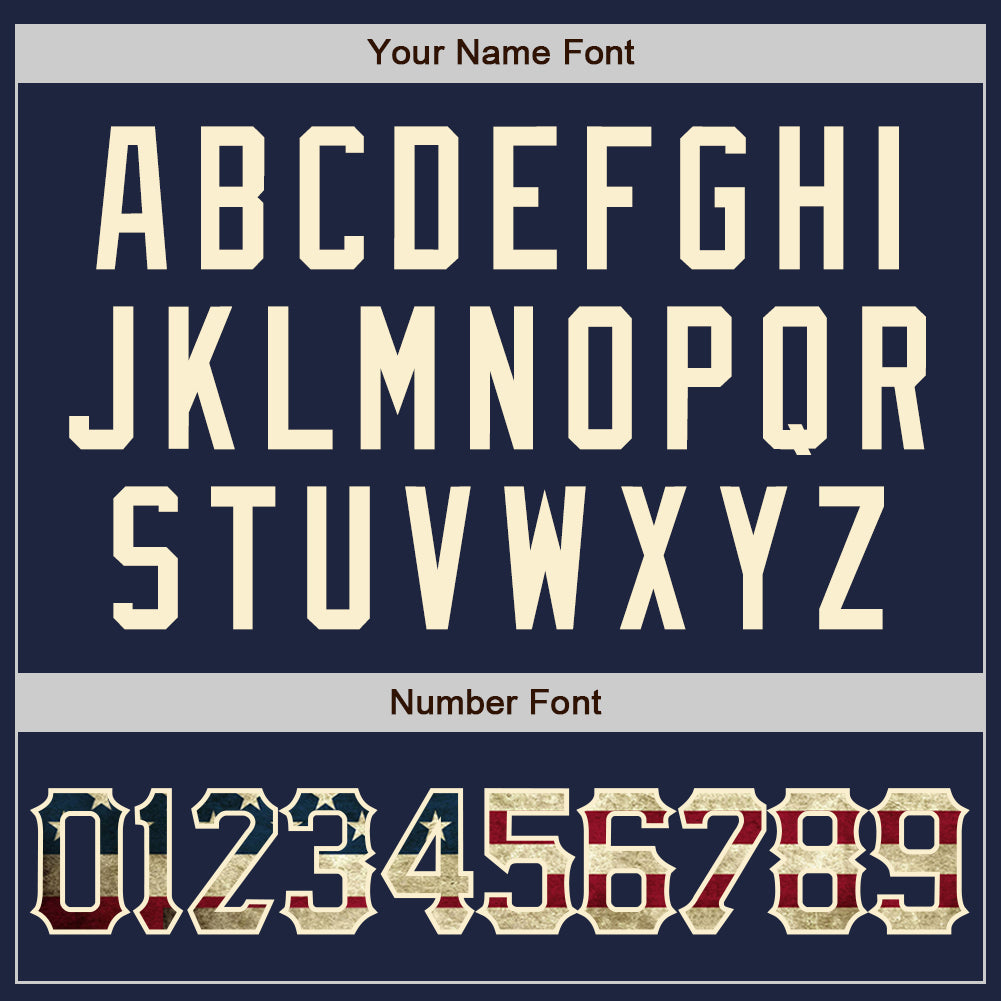 Custom Navy Vintage USA Flag-Cream Authentic Raglan Sleeves Baseball Jersey - Sky-Custom