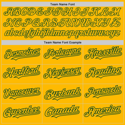 Custom Gold Green Authentic Raglan Sleeves Baseball Jersey - Sky-Custom