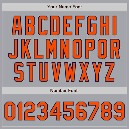 Custom Gray Orange-Navy Authentic Raglan Sleeves Baseball Jersey - Sky-Custom