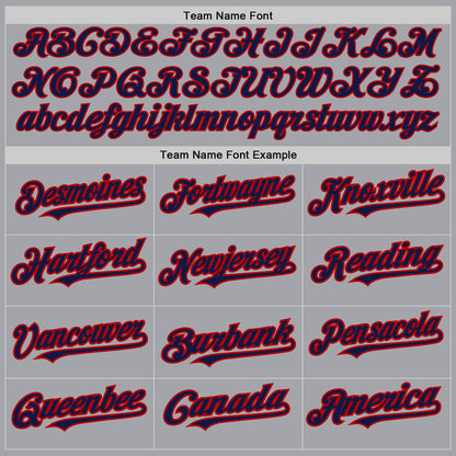 Custom Gray Navy-Red Authentic Raglan Sleeves Baseball Jersey - Sky-Custom