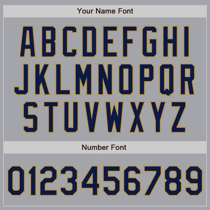Custom Gray Navy-Old Gold Authentic Raglan Sleeves Baseball Jersey - Sky-Custom