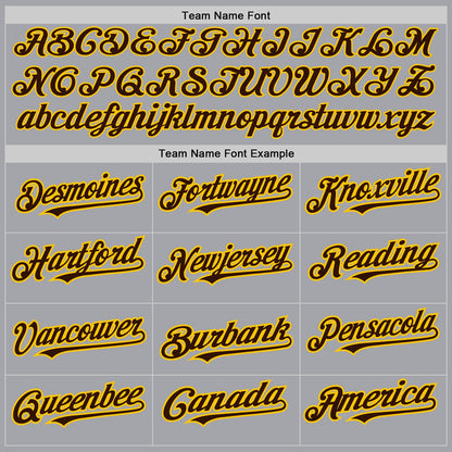 Custom Gray Brown-Yellow Authentic Raglan Sleeves Baseball Jersey - Sky-Custom
