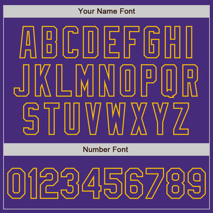 Custom Purple Gold Authentic Raglan Sleeves Baseball Jersey - Sky-Custom