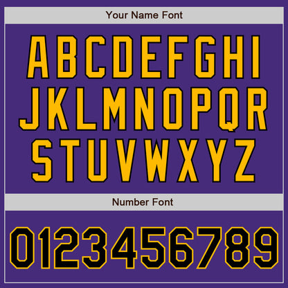 Custom Purple Black-Gold Authentic Raglan Sleeves Baseball Jersey - Sky-Custom