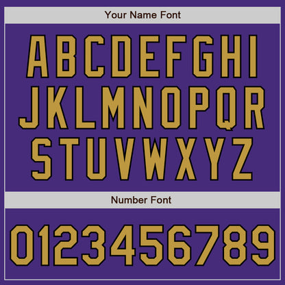 Custom Purple Old Gold-Black Authentic Raglan Sleeves Baseball Jersey - Sky-Custom