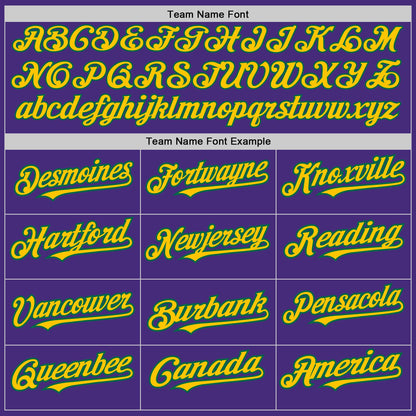 Custom Purple Yellow-Kelly Green Authentic Raglan Sleeves Baseball Jersey - Sky-Custom