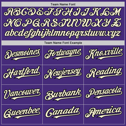 Custom Purple Cream-Black Authentic Raglan Sleeves Baseball Jersey - Sky-Custom