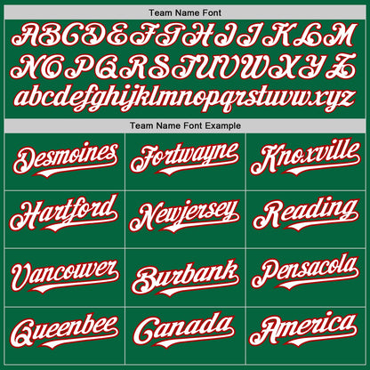 Custom Kelly Green White-Red Authentic Raglan Sleeves Baseball Jersey - Sky-Custom