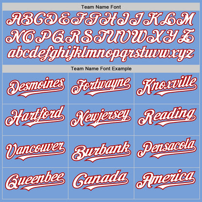 Custom Light Blue White-Red Authentic Raglan Sleeves Baseball Jersey - Sky-Custom
