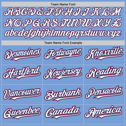 Custom Light Blue White Red-Royal Authentic Raglan Sleeves Baseball Jersey - Sky-Custom